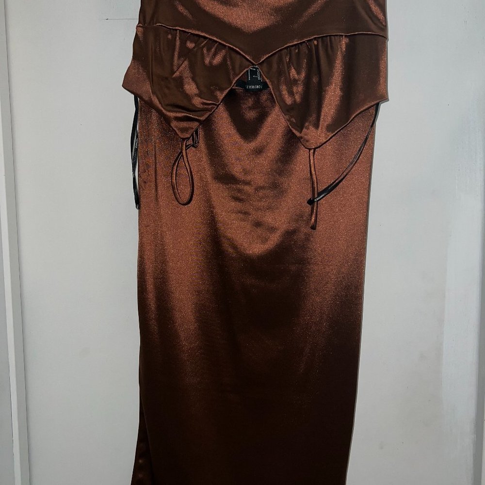 Forever21 Maxi Skirt Cohort Brown crop top and midi skirt​